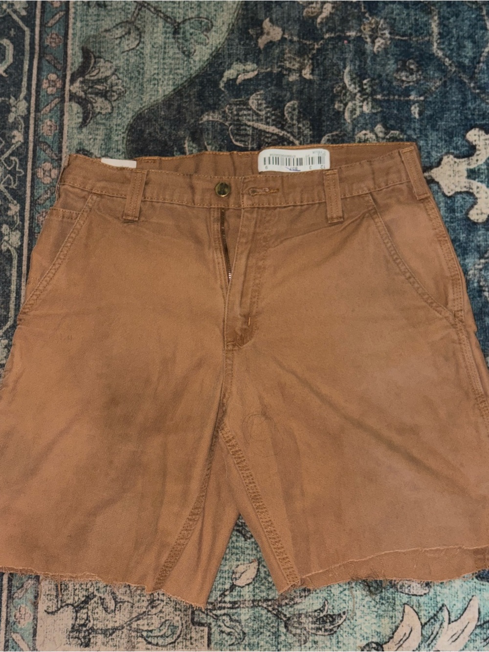 Carhartt Dungaree Fit Cut Off Cargo Shorts Men's 30 Brown Workwear Utility